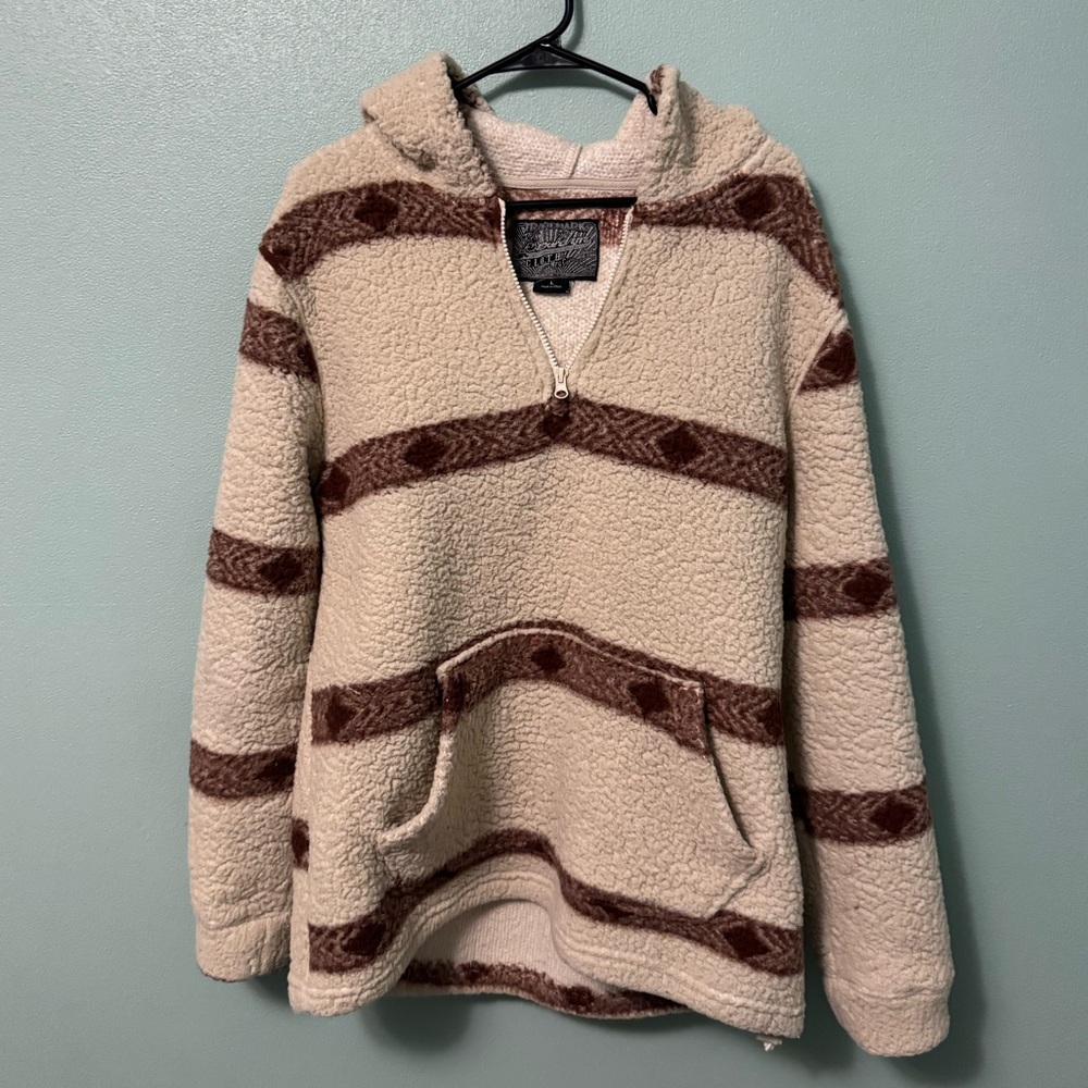 Brooklyn Cloth and Brown Striped Fleece Pullover
